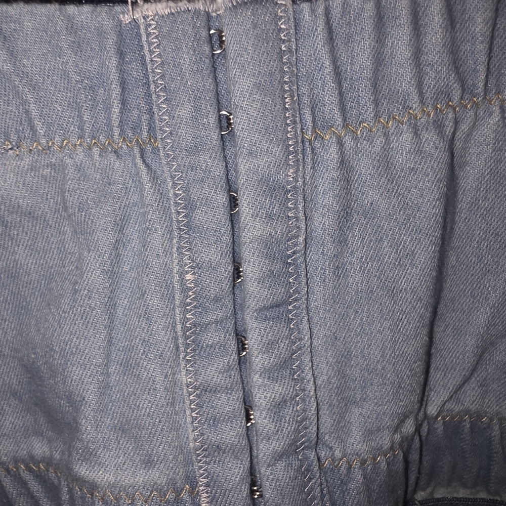 Stylish Denim Beaded Bustier Top - Picture 5 of 7